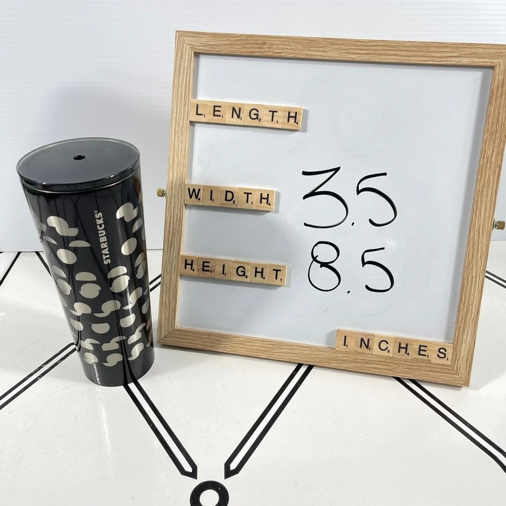 Starbucks Black Silver‎ Geometric Stainless Steel Cold Cup Tumbler 11000682